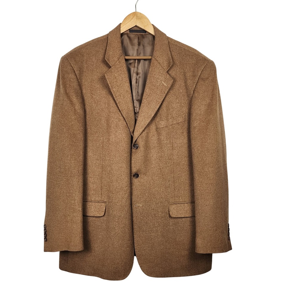 Daniel Gray Wool Silk Cashmere Sport Coat Blazer Mens 44L Brown Office Buesiness